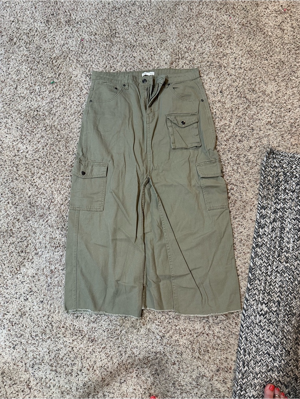 Aeropostale Olive Green Cargo Maxi Skirt